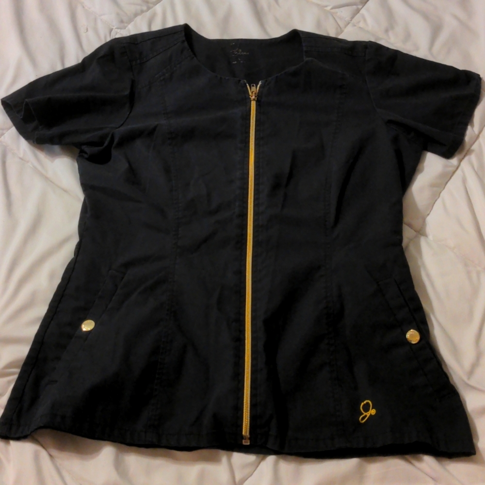 Jaanuu black scrub top. Size small